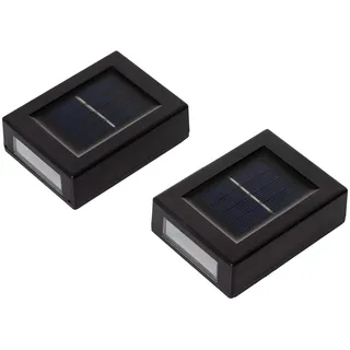 Hi LED Solar Wandleuchten 2er Set schwarz 10 x 7,5 cm