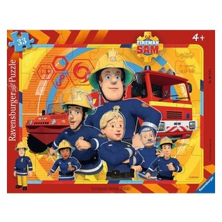 Ravensburger Puzzle 06114, Sam der Feuerwehrmann, Rahmenpuzzle, ab 4 Jahre, 33 Teile