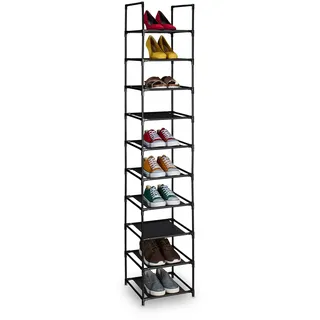 Relaxdays Schuhregal 33 x 175 x 33 cm schwarz/grau