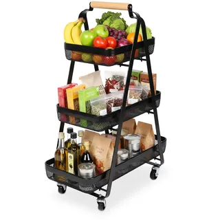 Relaxdays Rollwagen, schwarz