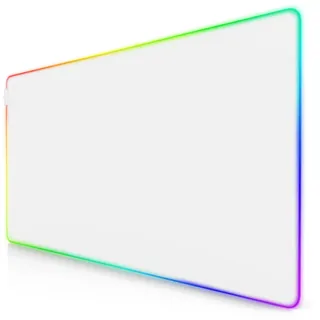 Titanwolf Gaming Mauspad XXXL 1200 x 600 mm RGB Mousepad, weiß, 7 LED Farben + 4 Effektmodi, Präzision & Geschwindigkeit, abwaschbar