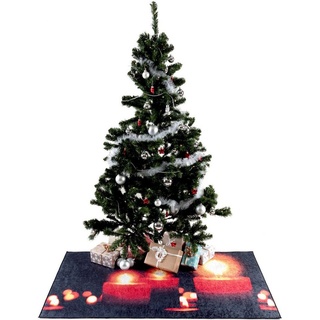 Teppich Christmas 1226, Sehrazat, rechteckig, Höhe: 5 mm, Weihnachten, waschbar, Unterlage Weihnachtsbaum rot
