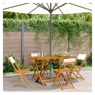 vidaXL Gartenstuhl 47 x 52,5 x 80 cm cremeweiß klappbar 4 St.