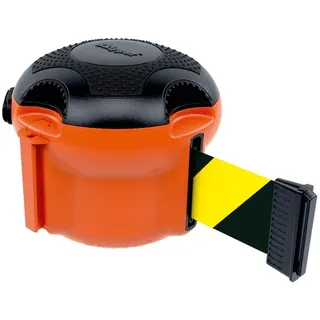 PROREGAL Gurtkassette mit extra langem Gurtband ohne Halterung | Gurtmaß LxB 900x5cm | Orange, Gurt Gelb-Schwarz