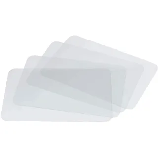QUINTRA Doppelseitiges, vollständig transparentes Tischset für Kinder, transparente Lebensmittelmatte, leicht waschbares Material Schwarze Platzsets (Clear, One Size)