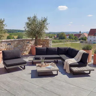Mendler HWC-H54 Lounge-Set grau/dunkelgrau