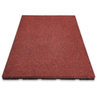 Floordirekt Outdoor-Bodenplatte Fallschutzmatte Play Protect, Bodenschutzmatte mit Drainage, verschiedene Dicken, 1-St., individuell kombinierbar, In vielen Farben, 50 x 50 cm rot 50 cm x 50 cm x 25 mm