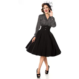 Belsira Tellerrock Frauen Mittellanger Rock schwarz XL 80% Polyester, 20% Elasthan Rockabilly - XL