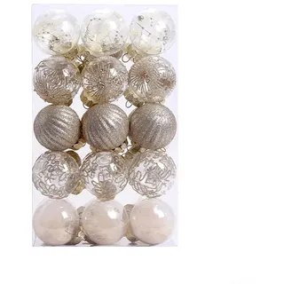 Weihnachtskugeln, 30 Stück, 6 cm, PET, transparent, befüllbar, leicht und bruchsicher, für Bäume und Partys (1)