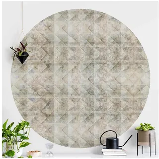 Bilderdepot24 Mustertapete rund Fliesen Vintage Ornamenten, Glatt, Matt, (Vliestapete selbstklebend), Wohnzimmer Schlafzimmer Küche Wandtattoo Motivtapete Klebe Wandtapete beige 260 m x 260 m