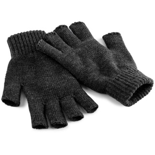 Beechfield® Strickhandschuhe Fingerlose Handschuhe Strick Herren Damen grau L/XL
