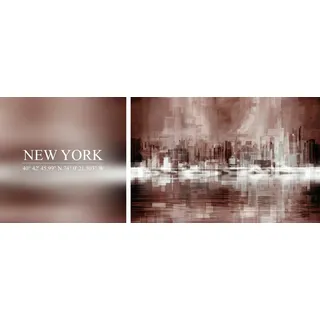 Leinwandbild QUEENCE "New York" Bilder Gr. B/H/T: 100 cm x 40 cm x 2 cm, bunt Leinwandbilder 2er-Set