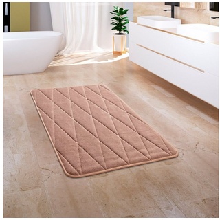 Paco Home Badematte Badteppich Badvorleger Flauschig Memory Foam 3D beige 4, 65x120 cm -