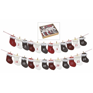 Spetebo befüllbarer Adventskalender Adventskalender Socken mit Plüsch - Adventskette (Set, 24-tlg), zum Befüllen