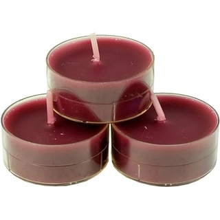 nk Candles 20 dänische Teelichter farbig durchgefärbt ohne Duft (bordeaux)