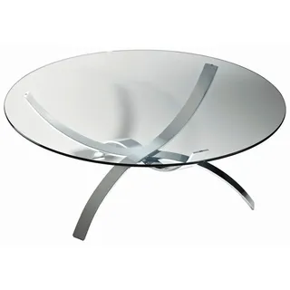 Novel Couchtisch, Chrom, Metall, Glas, rund, 105x45x105 cm, Wohnzimmer, Wohnzimmertische, Couchtische, Couchtische Glas