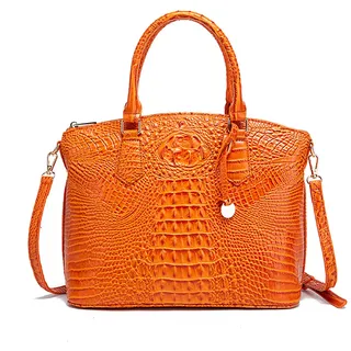 NICOLE & DORIS Handtasche Damen Mittelgroß Kroko Handtaschen Elegante Schultertaschen Lackleder Henkeltasche Umhängetasche Tote Tasche für Büro Shopper Reisen - L