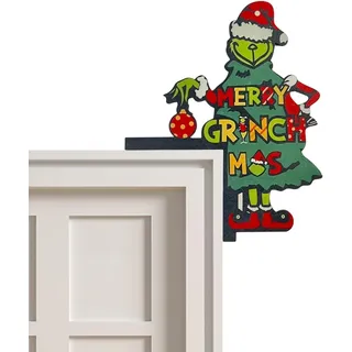 Grinch Türrahmen Deko Weihnachtsdeko Innen Außen Grün Christbaum Tür Fenster