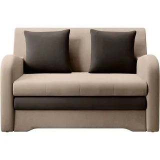 MOEBLO Kindersofa AMIRO - Schlafsessel Sofa Sessel, Couch für Wohnzimmer Schlafsofa Sofagarnitur Polstersofa, mit Schlaffunktion und Bettkasten beige|braun