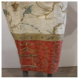 Bassetti Kimono OPLONTIS V8 in S/M, 100% Baumwolle, Gürtel beige|rot