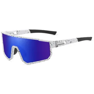 Rnemitery Fahrradbrille Polarisiert Fahrradbrille für Herren Damen Outdoor-Sportsonnenbrille weiß