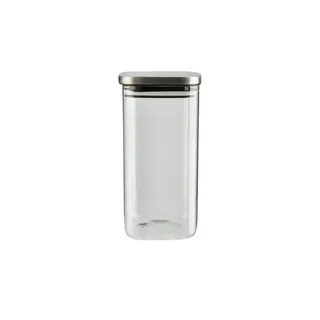 KHG Aufbewahrungsglas , transparent/klar , Metall, Glas  , Maße (cm): B: 10 H: 20,5
