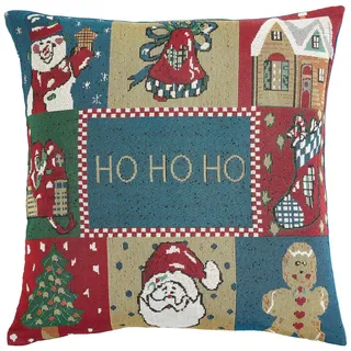 X-Mas Kissenbezug, Blau, Textil, Weihnachten, 45x45 cm, bügelleicht, Dekoration, Weihnachtsdekoration, Weihnachtstextilien