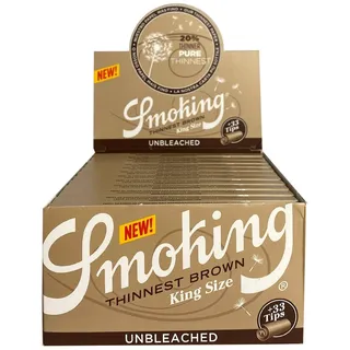 Smoking Smoking Thinnest Brown King Size Papier + Tips