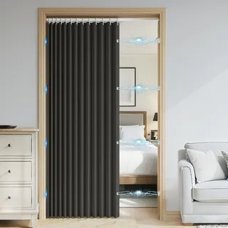 DSSHENGDS Anpassbar Badezimmer aus wasserdicht beschwerer duschvorhang,faltbar Vorhang dusche,für Badewanne Bad Schlafzimmer-Black- 100x180cm