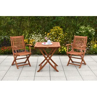 Merxx Cordoba Set 3-tlg. Tisch 70 x 70 cm braun klappbar
