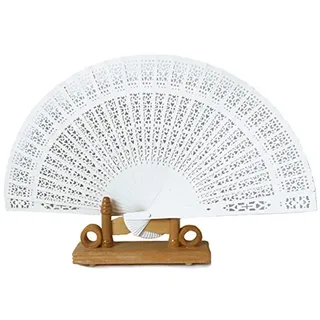 Yudu® Holzfächer Handfächer Fächer Holz Dekofächer Hochzeit (weiss)