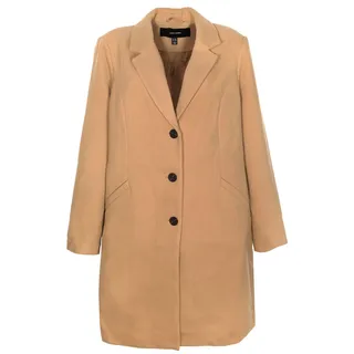 VERO MODA Cala Stine Mantel Kurzmantel Gehrock Longblazer Wollmantel Damen, Farbe:camel, Damengrößen:XXL - XXL