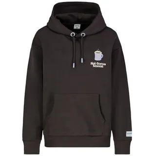 SUBLEVEL Hoodie Kaffee-Motivprint Elastikbündchen Kapuze für Damen (1-tlg) Rundhalsausschnitt, Grafikprint, Normale Passform, Kängurutasche braun XL