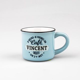 Kontiki - Espressotasse mit Untertasse aus personalisiertem Steingut "Vincent"