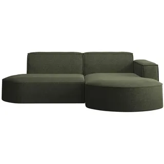 Kaiser Möbel Ecksofa, Sofa L form, Couch L form MODENA L Studio stoff Verita Dunkelgrün Rechts