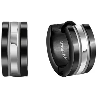 Firetti Paar Creolen Schmuck Geschenk Bicolor, Ø ca. 13 mm schwarz|silberfarben