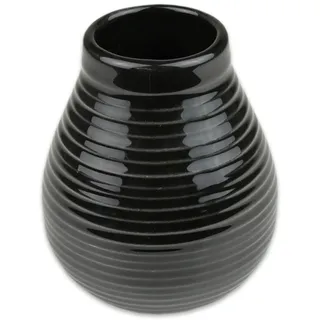 Delicatino - Mate Becher Rustico Keramik Schwarz 350-400 ml, Mate Tee Set, Mate Becher ist sehr pflegeleicht, Yerba Mate Tee, Geringes Gewicht, Heiß oder Kalt, Bombilla nicht inklusiv