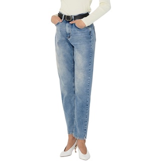 Only Damen Jeans ONLVENEDA LIFE MOM JEANS REA7452 Straight Fit Blau Hoher Bund Reißverschluss L - 32