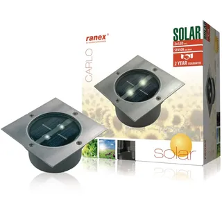 RANEX Bodeneinbaustrahler Edelstahl 5,9 cm Solar 0,12 W Silber