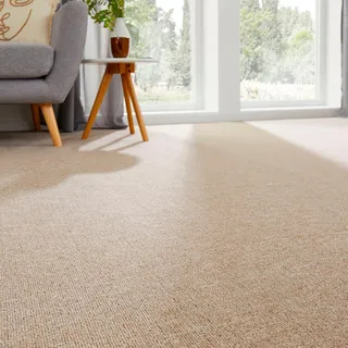 Andiamo Teppichboden ANDIAMO "Bob, Feinschlinge, Gesamthöhe 4,5 mm, Luxusklasse LC1", beige, B:400cm L:450cm, Kunstfaser, Teppiche, meliert, Breite 200, 400 oder 500 cm, strapazierfähig & pflegeleicht