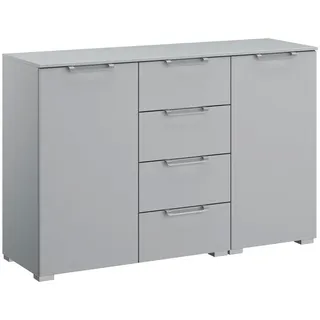 Novel Sideboard, Hellgrau, Kunststoff, 4 Fächer, 4 Schublade(n) Schubladen, 120x81x42 cm, Blauer Engel, Goldenes M, BQ - Bündnis für Qualität, Made in Germany, Typenauswahl, Beimöbel erhältlich, stehend, in verschiedenen Größen Holzdekoren erhältlich, Wohnzimmer, Kommoden & Sideboards, Sideboards