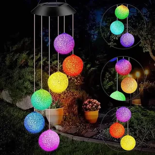 Farbwechselndes, Spiralförmiges, Solarbetriebenes Led-klangspiel Für Garten Und Außendekoration