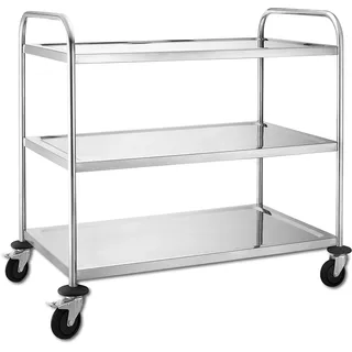 METRO Professional Servierwagen GST 2003, Edelstahl, 94 x 85 x 52.6 cm, silber