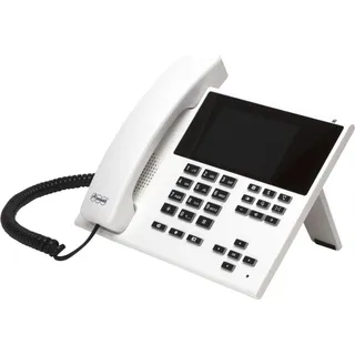 Auerswald COMfortel D-400 - VoIP-Telefon mit Rufnummernanzeige/Anklopffunktion - dreiweg Anruffunktion - SIP, RTP, SRTP - Weiß