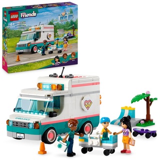 LEGO Friends Heartlake City Rettungswagen Spielzeug, Arzt-Set mit Krankenwagen-Spielzeug und 3 Figuren, Geschenk für Mädchen und Jungen ab 6 Jahr...