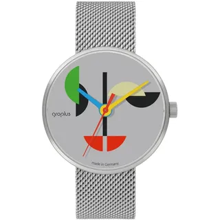Walter Gropius Quarzuhr Made in Germany, Saphirglas, Forum Triade der Sinne - WG 019-02M WG 019-02M, Designeruhr, Edelstahlband mit Easy-Release System, Edelstahlgehäuse