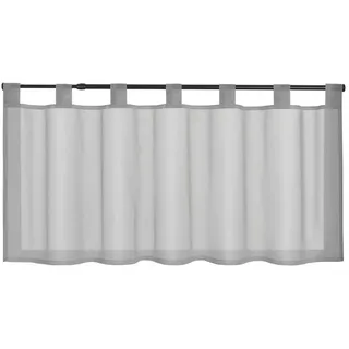 Delien Scheibengardine Eva, Schlaufen, Voile Uni Kurzstore Küche grau 90 cm x 30 cm