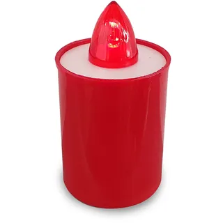 LED-Teelicht, 9 cm, Lebensdauer 90 Tagen, rot mit rotem Dauerlicht