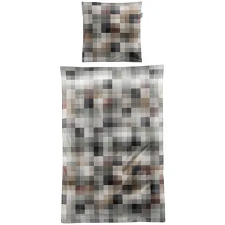 IRISETTE ANNELIE kariert Baumwolle Braun 135 x 200 cm + 80 x 80 cm