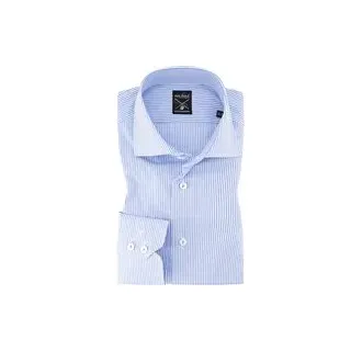 van Laack Herren Hemd blau gestreift, blau, NOS